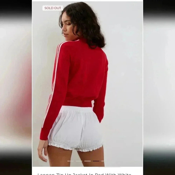 Motel Lennon Zip Up Jacket in Red with White Side Stripes$78.00 - Picture 2 of 5